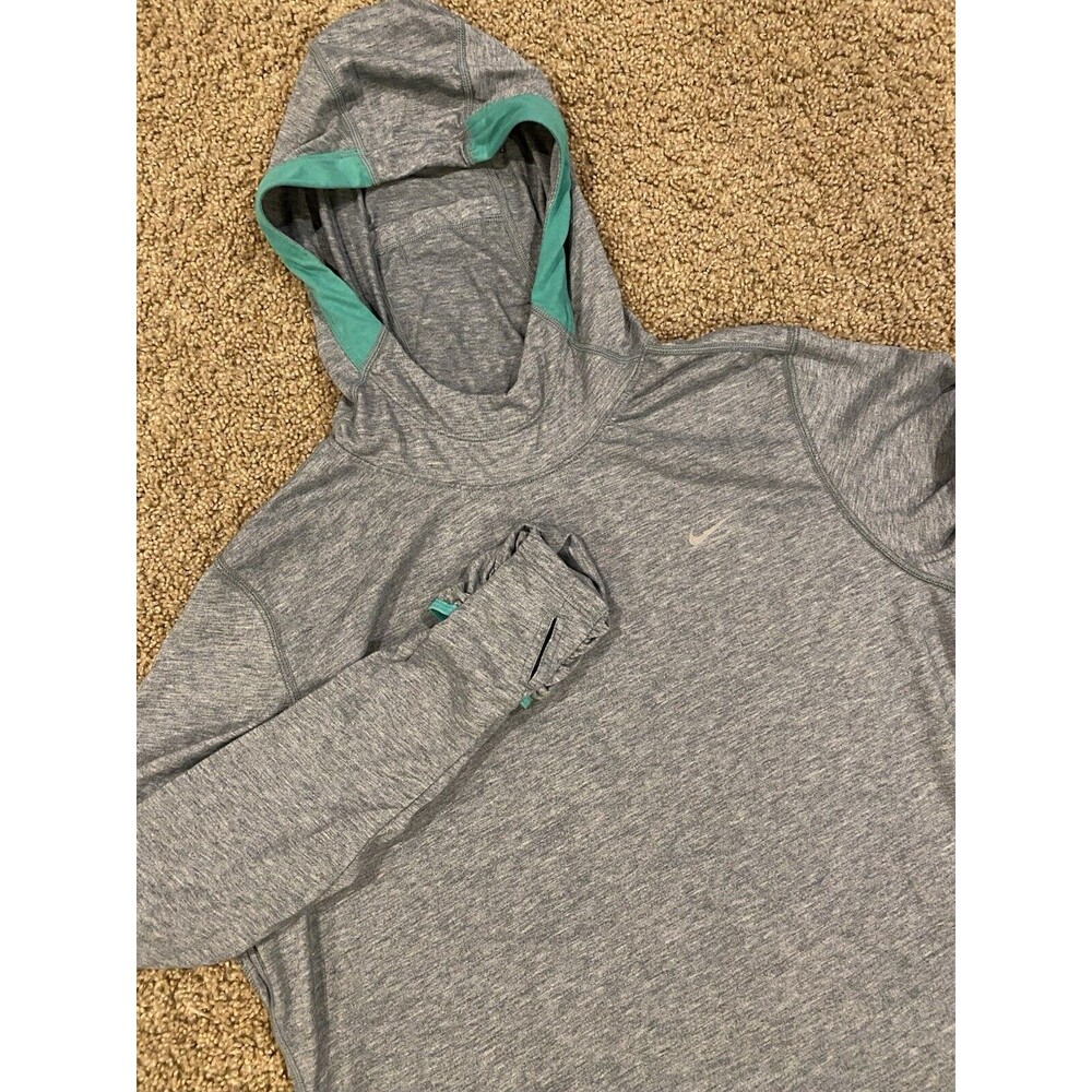 Nike Gray Hoodie with Teal Trim